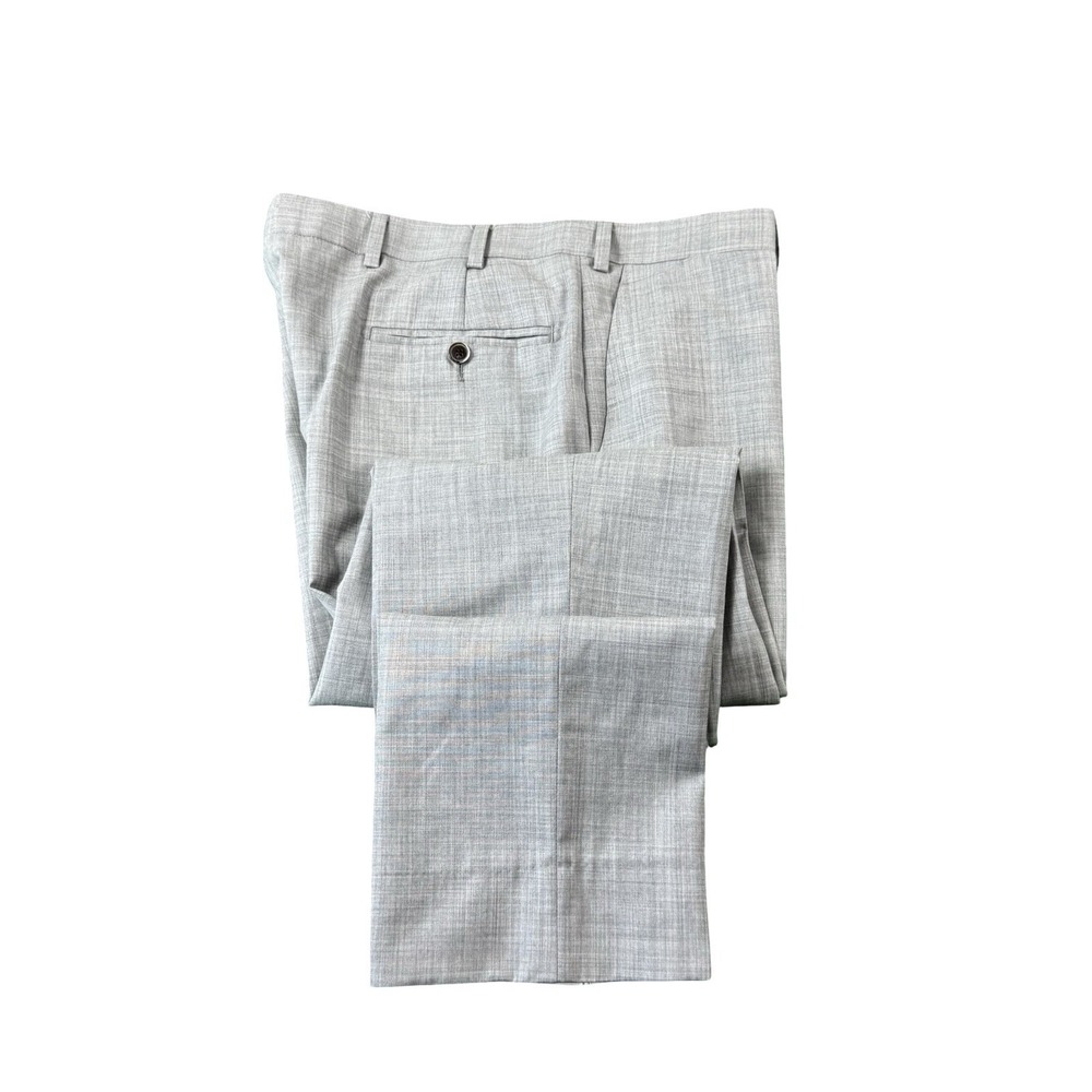 Suit Supply Gray Vitale Barberis 130S Wool Flat Front Trouser Size 34x30